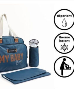 Baby op baby aan boord simpelweg babybag - oceaanblauw