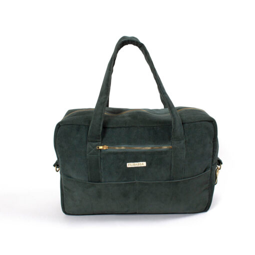 Filibabba Luiertas - Mom Bag - Ribfluweel - 30x45x16 cm - Pine Green