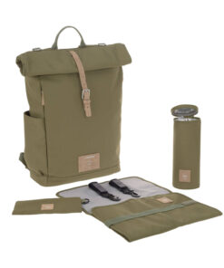 LÄNSSIG Luiertas Rolltop Backpack incl. verschoningsmatje - olive