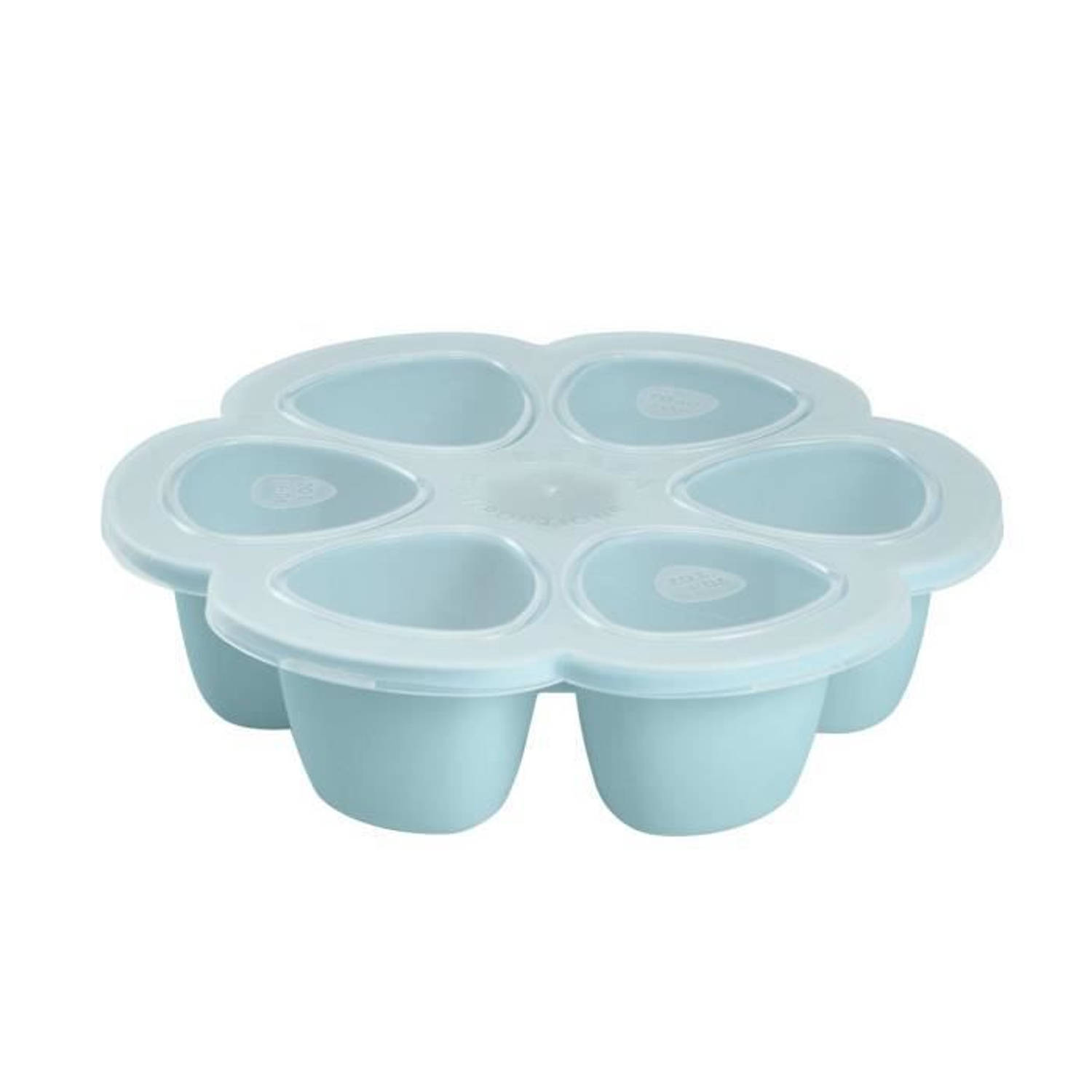 BÉABA, siliconen multi-containers, premium kwaliteit voor baby's, extreme hittebestendigheid, oven en magnetron, 6 aparte delen, luchtdicht deksel, Made in Italy - 6 x 150 ml - blauw