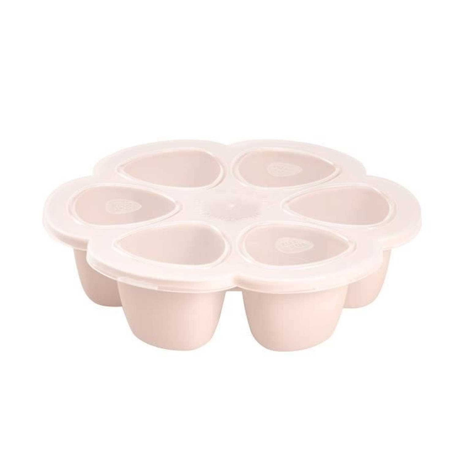 BEABA, Meerdere Bakjes Premium kwaliteit silicone, Extreme hittebestendigheid, Oven- en magnetronbestendig, 6 aparte vakjes, luchtdicht deksel, Gemaakt in Italië, 6x90 ml, Roze