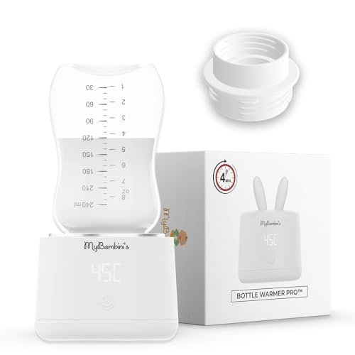 MyBambini's Draagbare babyfleswarmer - reisfleswarmer voor babymelk - draagbare kachel met USB - cadeau voor babydouche - compatibel met flessen met smalle hals, Dr. Brown's, Nanobebe, Nuby (wit)