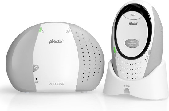 Alecto DBX-85GS - Full Eco DECT Babyfoon - Wit/Grijs