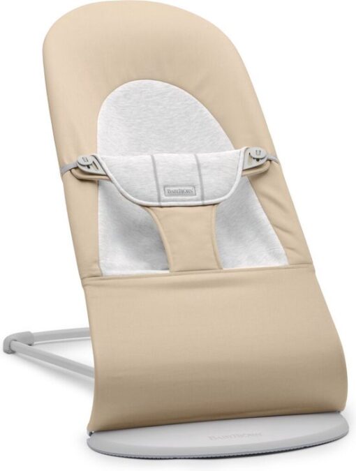 BabyBjörn Wipstoel Balance Soft - Geweven-Jersey - Beige-Grijs - Ergonomisch - Verstelbaar - Inklapbaar