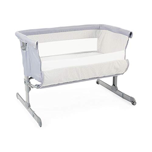 Chicco - Co-Sleeper Next2Me - Aanschuifwieg voor Baby - Instelbare Hoogte - Veilige Installatie - Babybed Inclusief Matras - Grijs