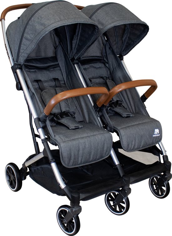 Deryan Luxe Rolo X2 Dubbele Buggy - Duo Buggy - Grijs