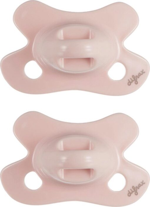 Difrax - Dental Fopspeen - Newborn - Lichtroze Orthodontische Speen - 2 st.