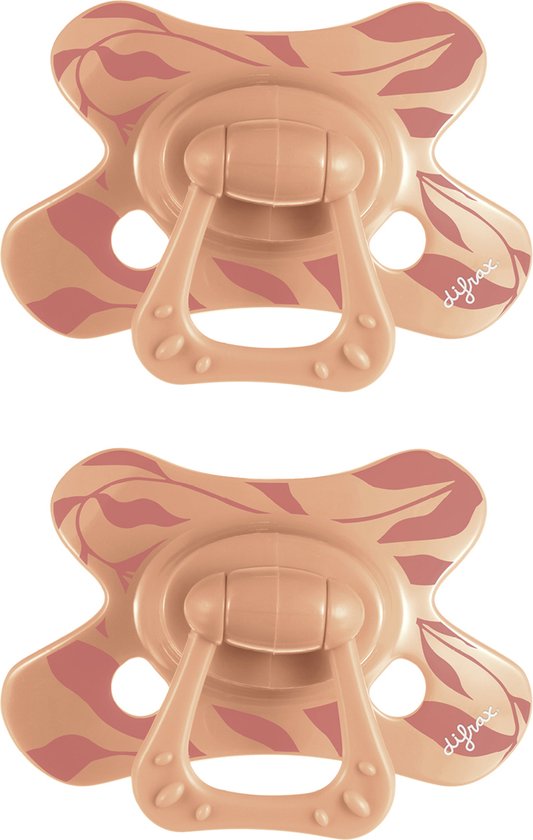 Difrax - Natural Fopspeen - 20+ Maanden - Oranje Speen met Bladeren - 2 st.