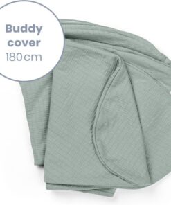 Doomoo Buddy Cover - Hoes voor Voedingskussen Buddy - Biologisch Katoen - 180 cm - Tetra jersey Green