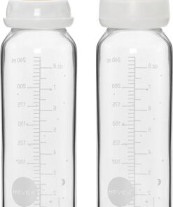 HEVEA - Drinkfles - Glas -2pack - 240ml m/speen - 3-24 mnd