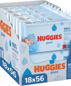 Huggies billendoekjes - Pure 99% water - 18 x 56 stuks - 1008 doekjes - voordeelverpakking