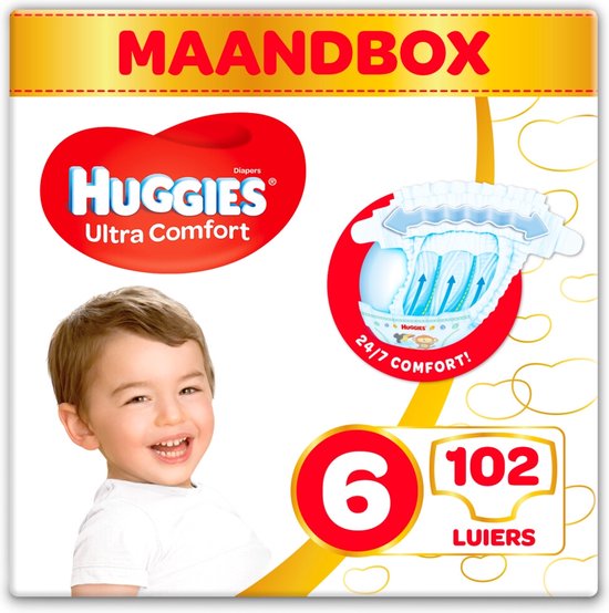 Huggies luiers - Maat 6 (15 tot 30 kg) - 102 stuks - Voordeelverpakking