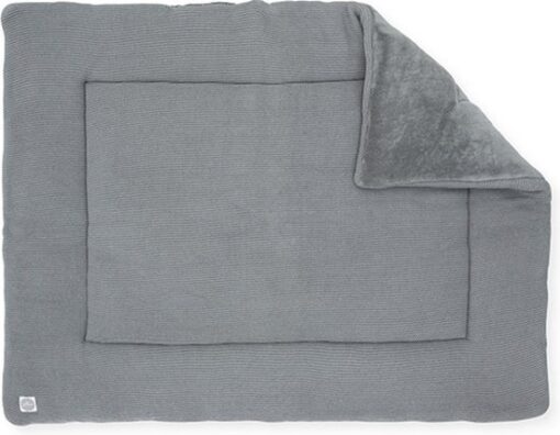 Jollein - Boxkleed (Stone Grey) - Basic Knit - Katoen - Speelkleed Baby - 80x100cm