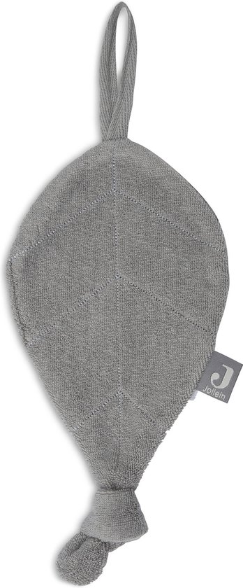 Jollein - Speendoekje Badstof Leaf (Storm Grey) - Speenknuffel, Speendoekje Baby, Speendoek - Polyester-katoen