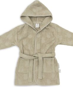 Jollein x Nijntje - Baby Badjas Badstof 3-4 Jaar - Badjas Kinderen met Capuchon - Miffy Jacquard - Olive Green