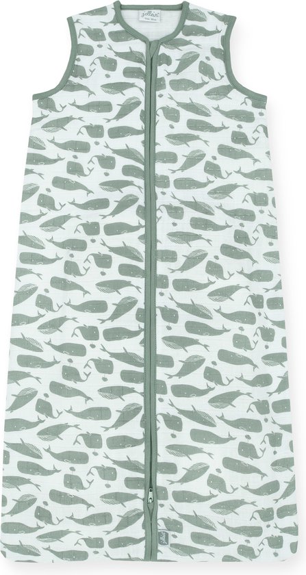 Jollein Zomerslaapzak Baby Hydrofiel 90cm Whales - Ash Green