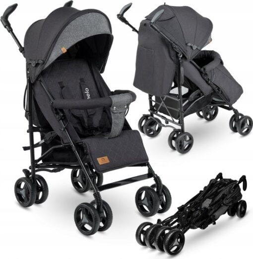 Lionelo Irma - Buggy - Wandelwagen- Lichte 7kg - tot 15 kg - Geveerde wielen - 360° - tot 5 jaar - Opbergmand - Verstelbare handgreep - Snel inklapsysteem - Compact formaat