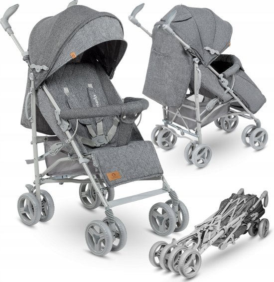 Lionelo Irma - Buggy - Wandelwagen- Lichte 7kg - tot 15 kg - Geveerde wielen - 360° - tot 5 jaar - Opbergmand - Verstelbare handgreep - Snel inklapsysteem - Compact formaat