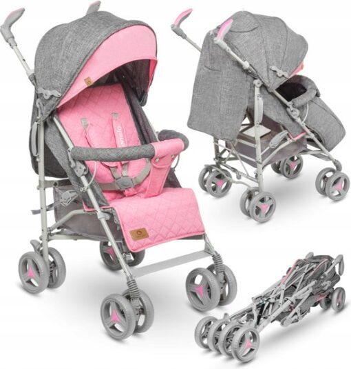 Lionelo Irma - Buggy - Wandelwagen- Lichte 7kg - tot 15 kg - Geveerde wielen - 360° - tot 5 jaar - Opbergmand - Verstelbare handgreep - Snel inklapsysteem - Compact formaat