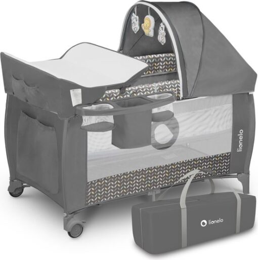 Lionelo Sven Plus - Meegroeibed - Campingbedje - 127x60cm - tot 15kg - SET 2in1 - Co-sleeper