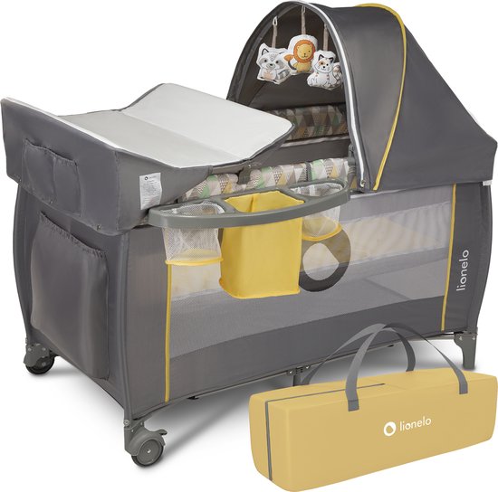 Lionelo Sven Plus - Meegroeibed - Campingbedje - 127x60cm - tot 15kg - SET 2in1 - Co-sleeper