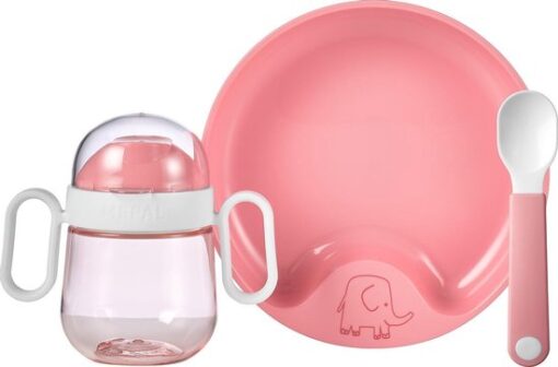 Mepal Mio babyservies set – 3-delig – Kraamcadeau – Kinderservies – Deep pink