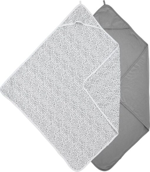 Meyco Baby Cheetah/Uni badcape - 2-pack - grey - 80x80cm