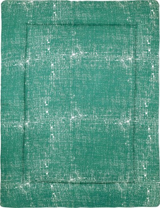 Meyco Baby Fine Lines boxkleed - emerald green - 77x97cm