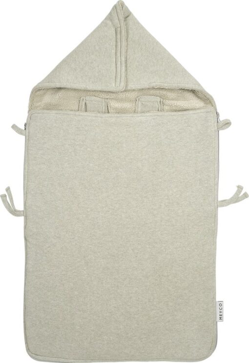 Meyco Baby Knit Basic voetenzak - sand melange - 40x82cm