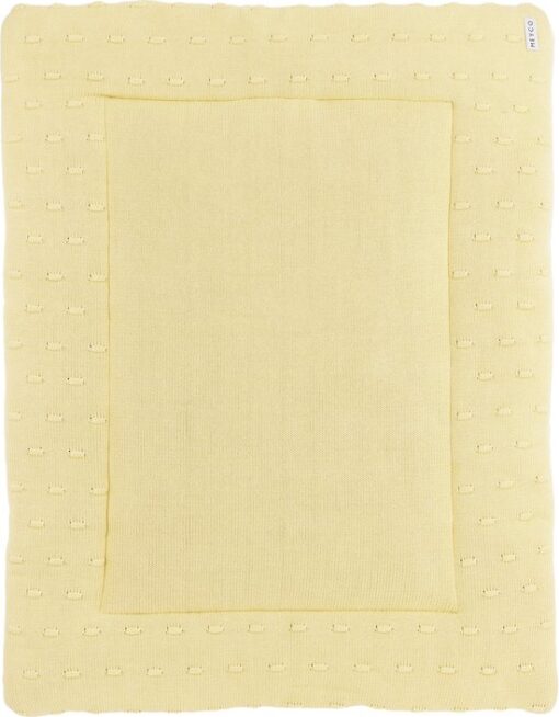 Meyco Baby Knots boxkleed - soft yellow - 77x97cm