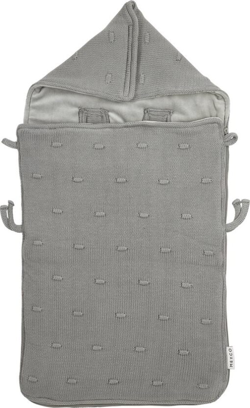 Meyco Baby Knots voetenzak - grey - 40x82cm