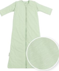 Meyco Baby Slaapzak Winter Slub - afritsbare mouwen - soft green - 90cm - winterslaapzak