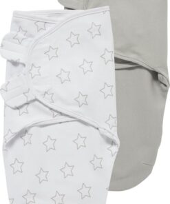 Meyco Baby Stars/Uni swaddlemeyco inbakerdoek - 2-pack - grey/light grey - 0-3 maanden