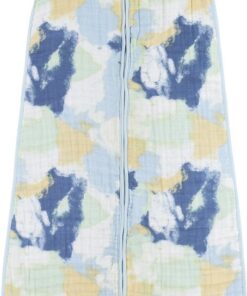 Meyco Baby Tie-Dye baby slaapzak - hydrofiel - light blue - 70cm