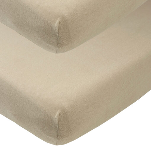 Meyco Jersey Hoeslaken 50 x 90 cm Taupe 2 Stuks