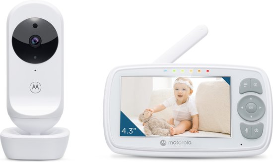 Motorola Nursery Babyfoon - met Camera - VM34 - 4.3-Inch Kleurendisplay - Infrarood Nachtzicht - Terugspreekfunctie - Slaapliedjes