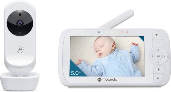 Motorola Nursery Babyfoon - Video Baby monitor - VM35 - Wit - 5-inch Ouder Unit - Infrarood - Digitale Zoom - Terugspreekfunctie