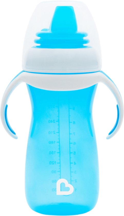 Munchkin Gentle Overgangsbeker - Transition Cup - Anti-lek Beker voor Baby's – Vanaf 9 Maanden - 296ml – Blauw