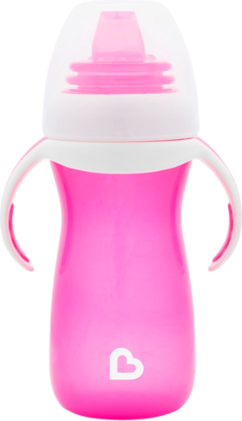 Munchkin Gentle Overgangsbeker - Transition Cup - Anti-lek Beker voor Baby's – Vanaf 9 Maanden - 296ml – Roze