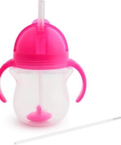 Munchkin Tip & Sip Antilek Rietjesbeker - Drinkbeker met Rietje - Vaatwasserbestendig - Vanaf 6 maanden - 207ml - Roze