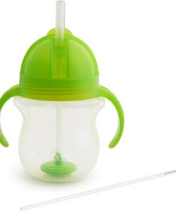 Munchkin Tip & Sip Antilek Rietjesbeker - Vaatwasserbestendig - Vanaf 6 maanden - 207ml - Groen - drinkbeker met rietje