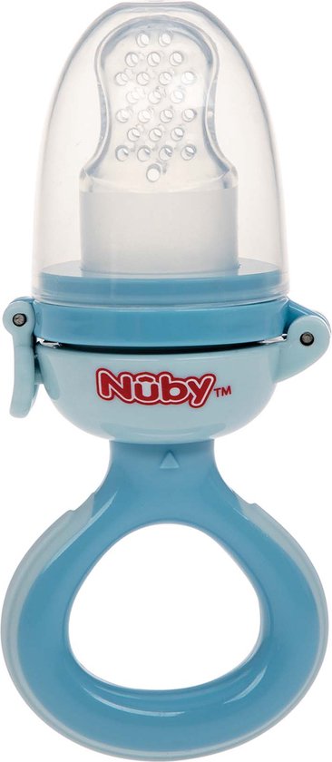 Nûby Sabbelzakje Nibbler Siliconen Blauw 6mnd+