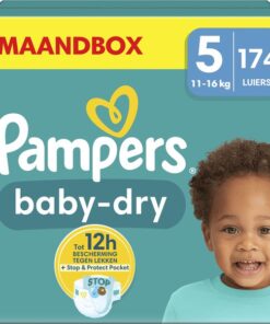 Pampers Baby-Dry - Maat 5 (11kg-16kg) - 174 Luiers - Maandbox