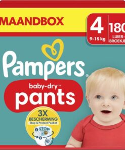 Pampers Baby-Dry Pants - Maat 4 (9kg-15kg) - 180 Luierbroekjes - Maandbox