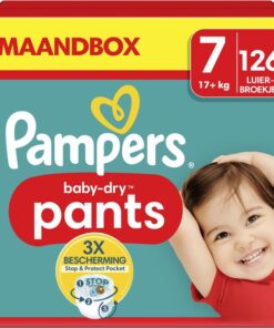 Pampers Baby-Dry Pants - Maat 7 (17kg+) - 126 Luierbroekjes - Maandbox