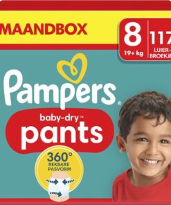 Pampers Baby-Dry Pants - Maat 8 (19kg+) - 117 Luierbroekjes - Maandbox