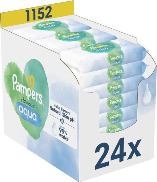 Pampers Harmonie Aqua Billendoekjes - 24 Verpakkingen = 1152 Babydoekjes