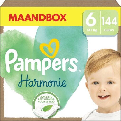 Pampers Harmonie Luiers - Maat 6 (13kg+) - 144 Luiers - Maandbox