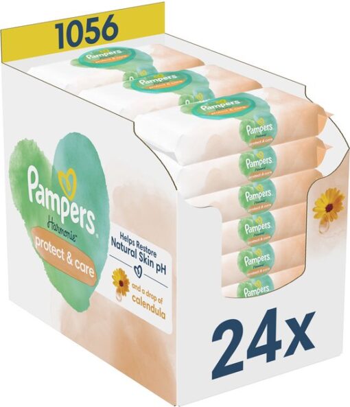 Pampers Harmonie Protect & Care Billendoekjes - 24 Verpakkingen = 1056 Babydoekjes