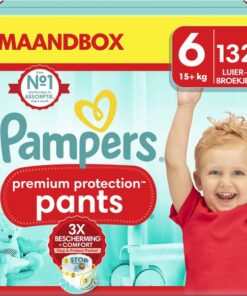 Pampers Premium Protection Pants - Maat 6 (15kg+) - 132 Luierbroekjes - Maandbox